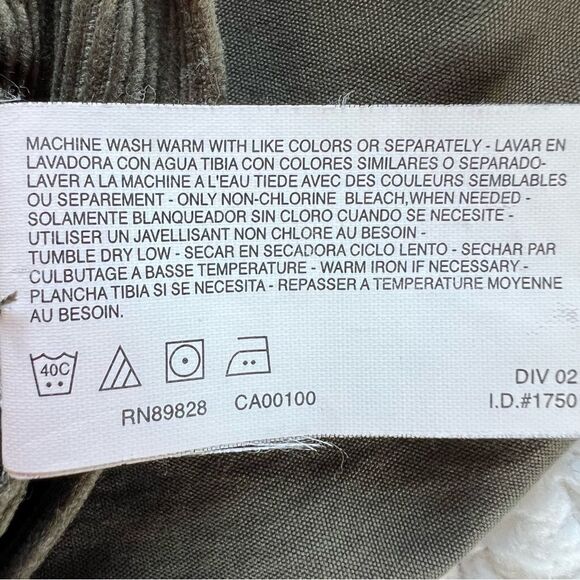 Y2K VTG Gloria Vanderbilt Cotton Olive Wide Leg Cargo Pants Waist SZ 12 - Picture 9 of 12